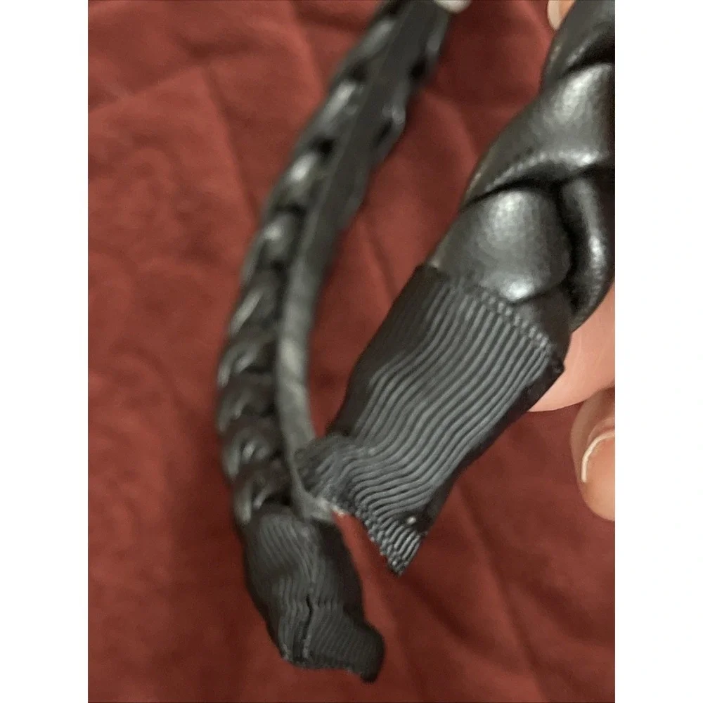 NWT NEW Faux Leather Braided Headband And Double Bow Large Hair Claw Fashion Fun